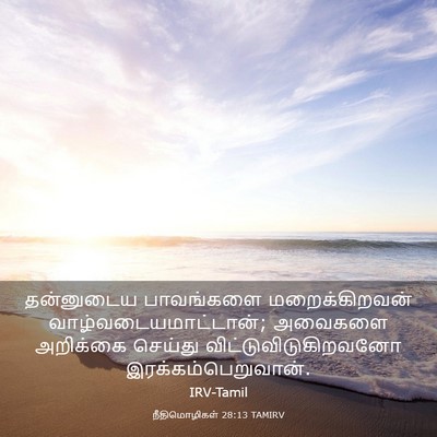 Picture 03 - நீதிமொழிகள் 28:13 TAMIRV - தன்னுடைய பாவங்களை - Bible Verse Picture