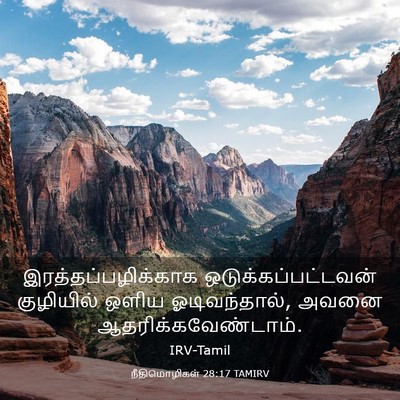 Picture 03 - நீதிமொழிகள் 28:17 TAMIRV - இரத்தப்பழிக்காக - Bible Verse Picture