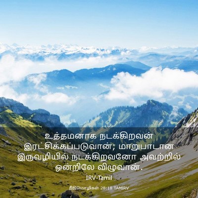 Picture 03 - நீதிமொழிகள் 28:18 TAMIRV - உத்தமனாக - Bible Verse Picture