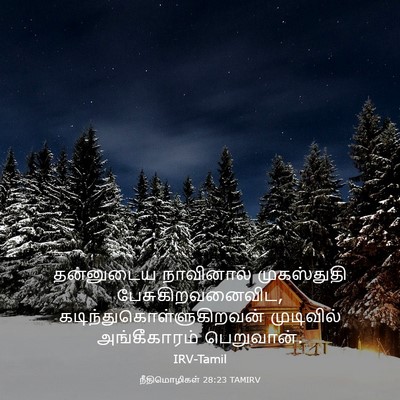 Picture 03 - நீதிமொழிகள் 28:23 TAMIRV - தன்னுடைய நாவினால் - Bible Verse Picture