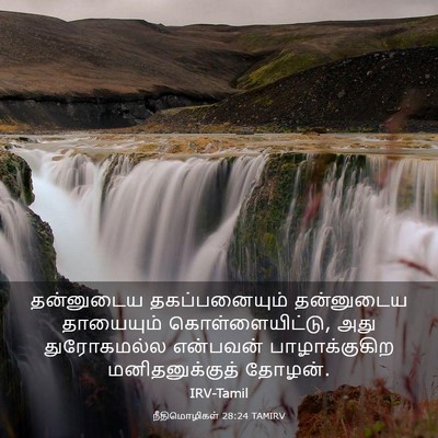 Picture 03 - நீதிமொழிகள் 28:24 TAMIRV - தன்னுடைய - Bible Verse Picture
