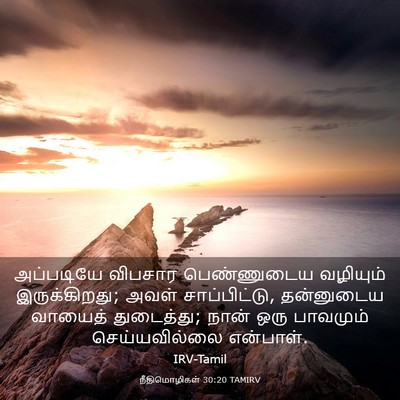 Picture 03 - நீதிமொழிகள் 30:20 TAMIRV - அப்படியே விபசார - Bible Verse Picture