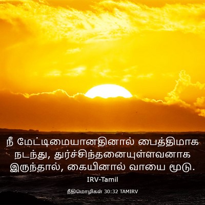 Picture 03 - நீதிமொழிகள் 30:32 TAMIRV - நீ - Bible Verse Picture