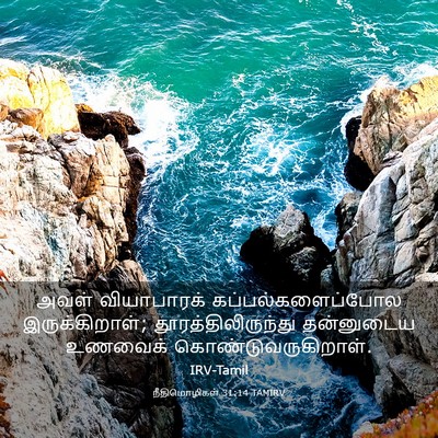 Picture 03 - நீதிமொழிகள் 31:14 TAMIRV - அவள் வியாபாரக் - Bible Verse Picture