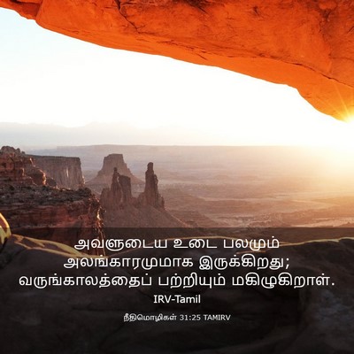 Picture 03 - நீதிமொழிகள் 31:25 TAMIRV - அவளுடைய உடை - Bible Verse Picture