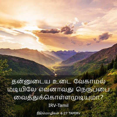 Picture 03 - நீதிமொழிகள் 6:27 TAMIRV - தன்னுடைய உடை - Bible Verse Picture