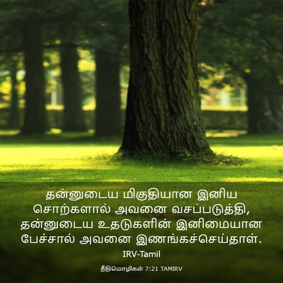 Picture 03 - நீதிமொழிகள் 7:21 TAMIRV - தன்னுடைய - Bible Verse Picture