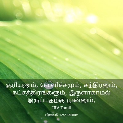 Picture 03 - பிரசங்கி 12:2 TAMIRV - சூரியனும், - Bible Verse Picture