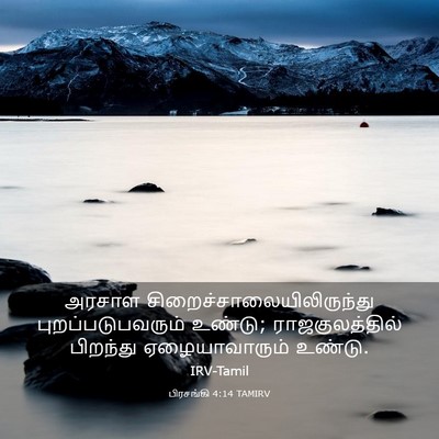 Picture 03 - பிரசங்கி 4:14 TAMIRV - அரசாள - Bible Verse Picture