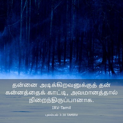 Picture 03 - புலம்பல் 3:30 TAMIRV - தன்னை - Bible Verse Picture