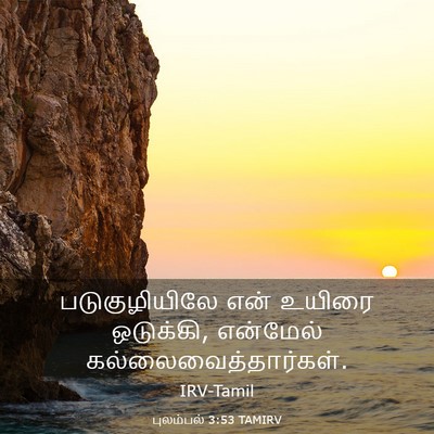 Picture 03 - புலம்பல் 3:53 TAMIRV - படுகுழியிலே என் - Bible Verse Picture