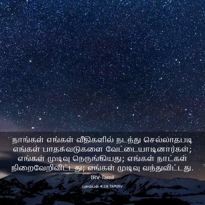 Picture 03 - புலம்பல் 4:18 TAMIRV - நாங்கள் எங்கள் - Bible Verse Picture