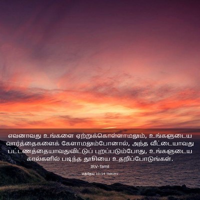 Picture 03 - மத்தேயு 10:14 TAMIRV - எவனாவது உங்களை - Bible Verse Picture