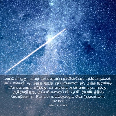 Picture 03 - மத்தேயு 14:19 TAMIRV - அப்பொழுது, அவர் - Bible Verse Picture