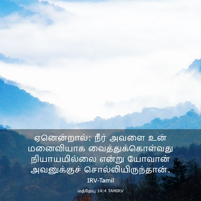 Picture 03 - மத்தேயு 14:4 TAMIRV - ஏனென்றால்: நீர் - Bible Verse Picture