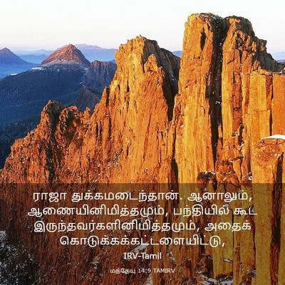 Picture 03 - மத்தேயு 14:9 TAMIRV - ராஜா - Bible Verse Picture