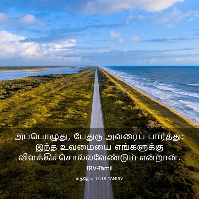 Picture 03 - மத்தேயு 15:15 TAMIRV - அப்பொழுது, பேதுரு - Bible Verse Picture