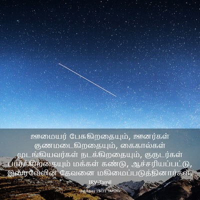 Picture 03 - மத்தேயு 15:31 TAMIRV - ஊமையர் - Bible Verse Picture