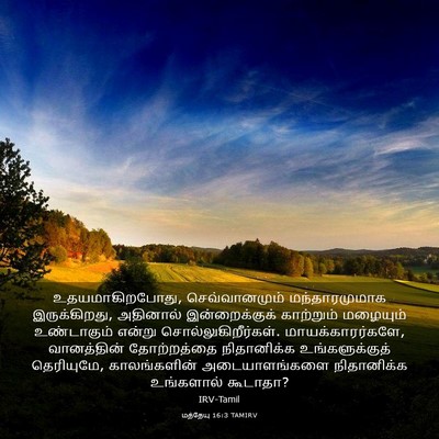 Picture 03 - மத்தேயு 16:3 TAMIRV - உதயமாகிறபோது, - Bible Verse Picture