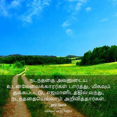 Picture 03 - மத்தேயு 18:31 TAMIRV - நடந்ததை அவனுடைய - Bible Verse Picture