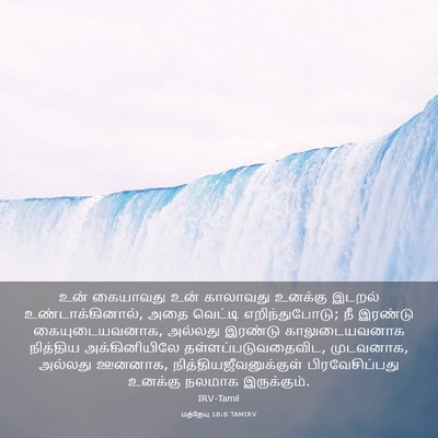 Picture 03 - மத்தேயு 18:8 TAMIRV - உன் கையாவது உன் - Bible Verse Picture