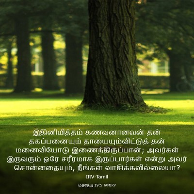 Picture 03 - மத்தேயு 19:5 TAMIRV - இதினிமித்தம் - Bible Verse Picture