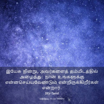 Picture 03 - மத்தேயு 20:32 TAMIRV - இயேசு நின்று, - Bible Verse Picture