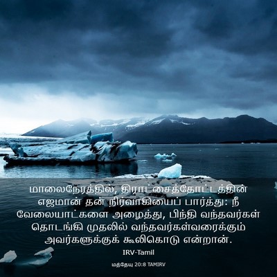 Picture 03 - மத்தேயு 20:8 TAMIRV - மாலைநேரத்தில், - Bible Verse Picture