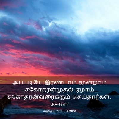 Picture 03 - மத்தேயு 22:26 TAMIRV - அப்படியே இரண்டாம் - Bible Verse Picture