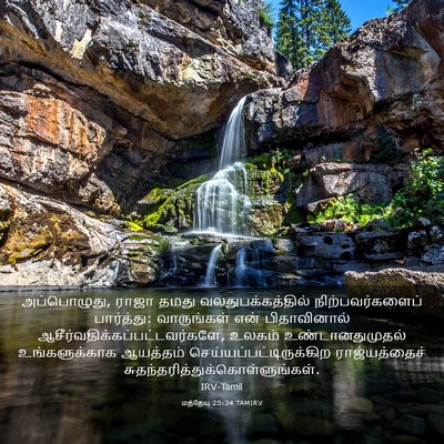 Picture 03 - மத்தேயு 25:34 TAMIRV - அப்பொழுது, ராஜா - Bible Verse Picture