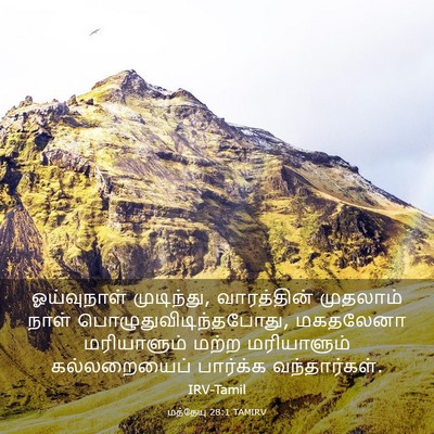 Picture 03 - மத்தேயு 28:1 TAMIRV - ஓய்வுநாள் - Bible Verse Picture
