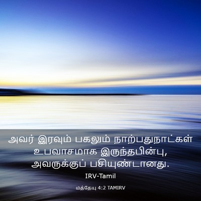 Picture 03 - மத்தேயு 4:2 TAMIRV - அவர் இரவும் - Bible Verse Picture