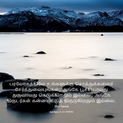 Picture 03 - மத்தேயு 6:20 TAMIRV - பரலோகத்திலே - Bible Verse Picture