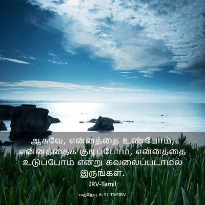 Picture 03 - மத்தேயு 6:31 TAMIRV - ஆகவே, என்னத்தை - Bible Verse Picture