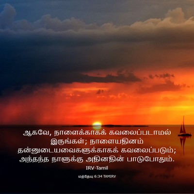 Picture 03 - மத்தேயு 6:34 TAMIRV - ஆகவே, நாளைக்காகக் - Bible Verse Picture