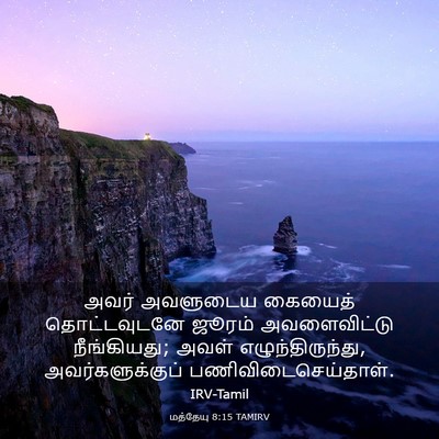 Picture 03 - மத்தேயு 8:15 TAMIRV - அவர் அவளுடைய - Bible Verse Picture