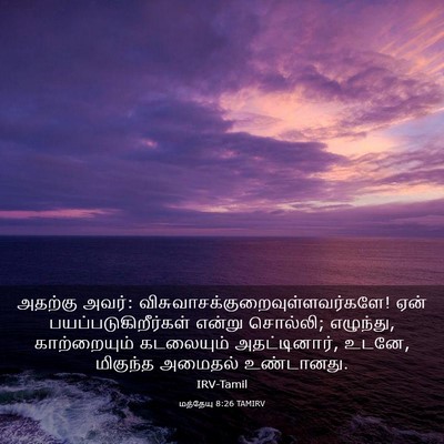 Picture 03 - மத்தேயு 8:26 TAMIRV - அதற்கு அவர்: - Bible Verse Picture