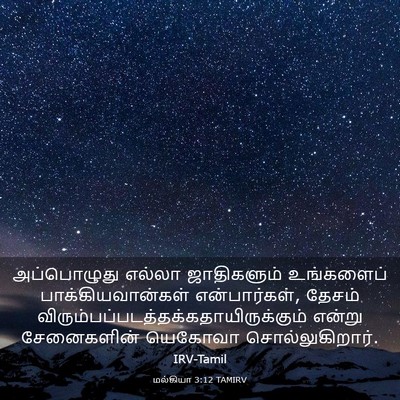 Picture 03 - மல்கியா 3:12 TAMIRV - அப்பொழுது எல்லா - Bible Verse Picture