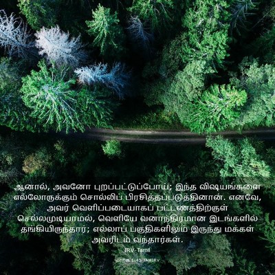 Picture 03 - மாற்கு 1:45 TAMIRV - ஆனால், அவனோ - Bible Verse Picture