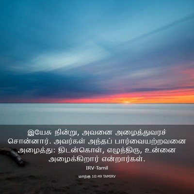 Picture 03 - மாற்கு 10:49 TAMIRV - இயேசு நின்று, அவனை - Bible Verse Picture