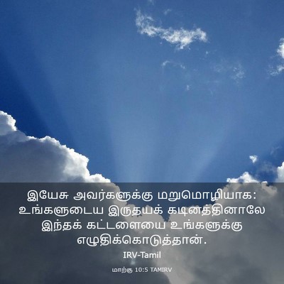 Picture 03 - மாற்கு 10:5 TAMIRV - இயேசு அவர்களுக்கு - Bible Verse Picture