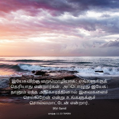 Picture 03 - மாற்கு 11:33 TAMIRV - இயேசுவிற்கு - Bible Verse Picture