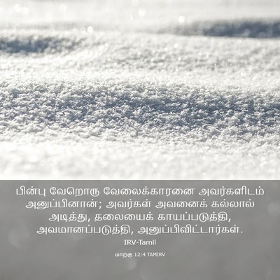 Picture 03 - மாற்கு 12:4 TAMIRV - பின்பு வேறொரு - Bible Verse Picture