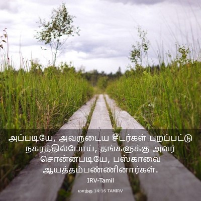 Picture 03 - மாற்கு 14:16 TAMIRV - அப்படியே, அவருடைய - Bible Verse Picture
