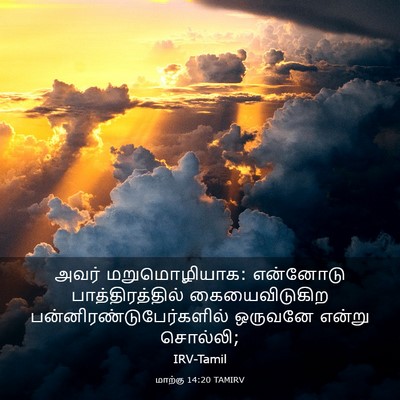 Picture 03 - மாற்கு 14:20 TAMIRV - அவர் மறுமொழியாக: - Bible Verse Picture