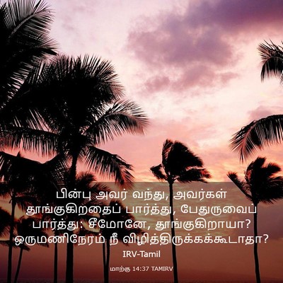 Picture 03 - மாற்கு 14:37 TAMIRV - பின்பு அவர் வந்து, - Bible Verse Picture