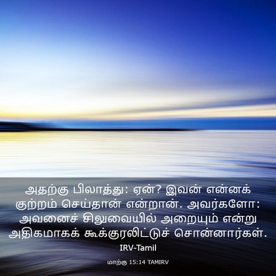 Picture 03 - மாற்கு 15:14 TAMIRV - அதற்கு பிலாத்து: - Bible Verse Picture