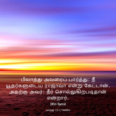 Picture 03 - மாற்கு 15:2 TAMIRV - பிலாத்து அவரைப் - Bible Verse Picture