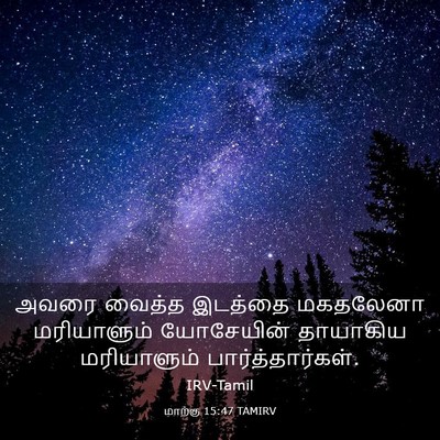 Picture 03 - மாற்கு 15:47 TAMIRV - அவரை வைத்த இடத்தை - Bible Verse Picture