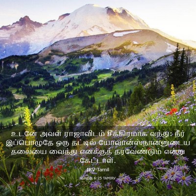 Picture 03 - மாற்கு 6:25 TAMIRV - உடனே அவள் - Bible Verse Picture